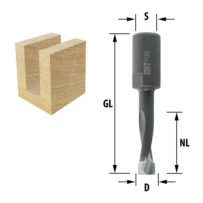 ENT Straight Cutter fits to Festool Domino ™ TC Shank