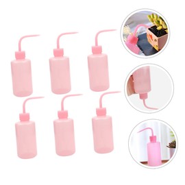 BIUDECO 6pcs Empty Plastic Bottles Squeeze Bottles Eyelashes Cleaning Tool Bend Mouth Travel