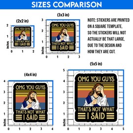 HOSALA OMG You Guys That’s Not What I Said Sticker Funny Meme Jesus Sticker Christian Humor Gift Decoration Luggage Window Laptop Tablet Water Bottle Journal Wall Car Helmet Vehicle Bumper Decal