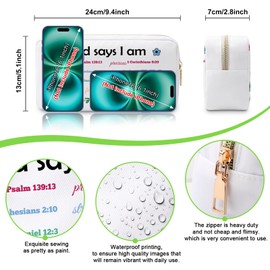 Christian Inspirational Gifts Makeup Bag Bible Verse Gifts Christian Religious Gifts Encouragement Scripture Gifts for Friend Daughter Faith Cosmetic Pouch Christening Gifts Christmas Birthday Gifts