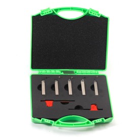 YUFUTOL Mini Indexable Lathe Turning Tool-5/16" Shank Nickel Plated 5 Pieces Carbide Turning Tool Set,Metal Lathe Cutting Tools with Carbide Inserts TCMT090204 (TCMT731)