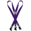 Men's Solid PURPLE SUSPENDERS Y Shape Back Elastic Button &