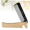 Vaguelly Gold Stainless Steel Foldable Hair Comb Portable Anti-Static Styling