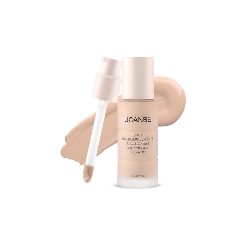 UCANBE Base de maquillaje y corrector 2 en 1, cobertura