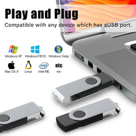 EASTBULL 2GB USB Memory Stick 20 Pack USB 2.0 Flash Drive (Black with Free Lanyard)