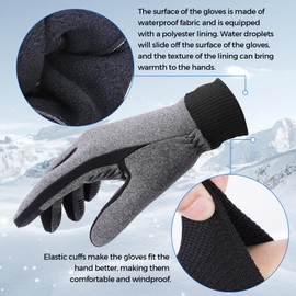 Sukeen Winter Warm Gloves Men Women,Cycling Gloves Running Gloves Touch Screen Gloves Warm Liners Gloves Anti-slip Thermal Gloves Windproof Gloves for Football Riding Driving Hiking Working Outdoor