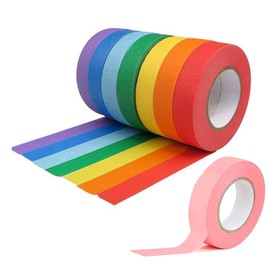 dinghaole 8 Rolls Rainbow Tape Painting Set, Coloured Tape, Writable Masking Tape for DIY Crafts & Labeling - Art Supplies 8 Color Rolls, 15mm Wide