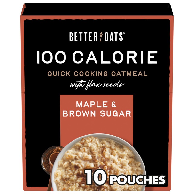 Better Oats 100 Calorie Maple and Brown Sugar Oatmeal Packets,