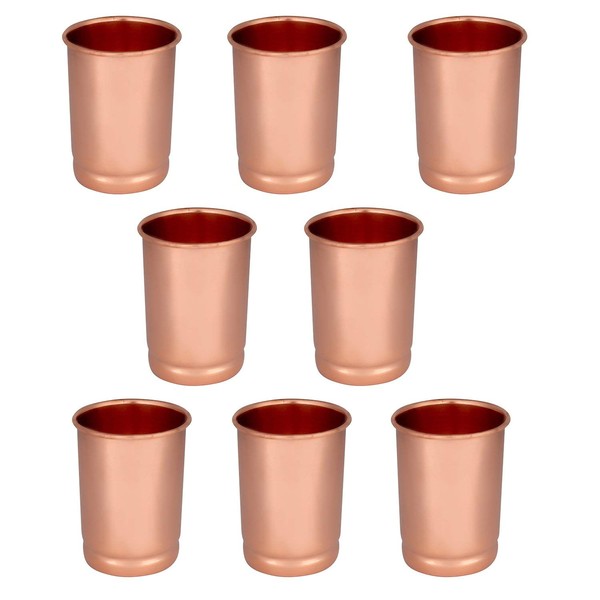 Zap Impex - Juego de 8 vasos de cobre (cobre puro, 8 unidades)