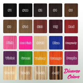 Straight Clip in Hair Extensions Real Human Hair, 7Pcs 18 Inch 105g #99J Ombre Red Invisible Natural Soft Remy Human Hair Extension Clip ins, Double Weft Hair Extensions Real Human Hair for Women