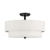 Leading Lighting 18 Inch Double Drum Linen Fabric Shade Black