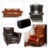 CALFOVERA 2PCS Waterproof PU Leather Armrest Covers Vintage Non-Slip Leather
