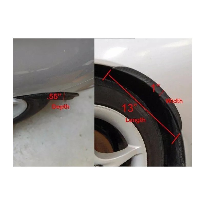 SDeelCase 2 Pcs 13" Carbon Texture Diffuser Fender Flares Lip