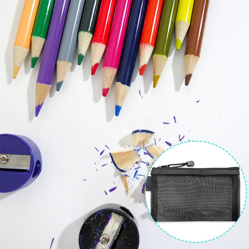 Luckious 2PCS Clear Pencil Pouch - Transparent Zipper Pencil Pouches