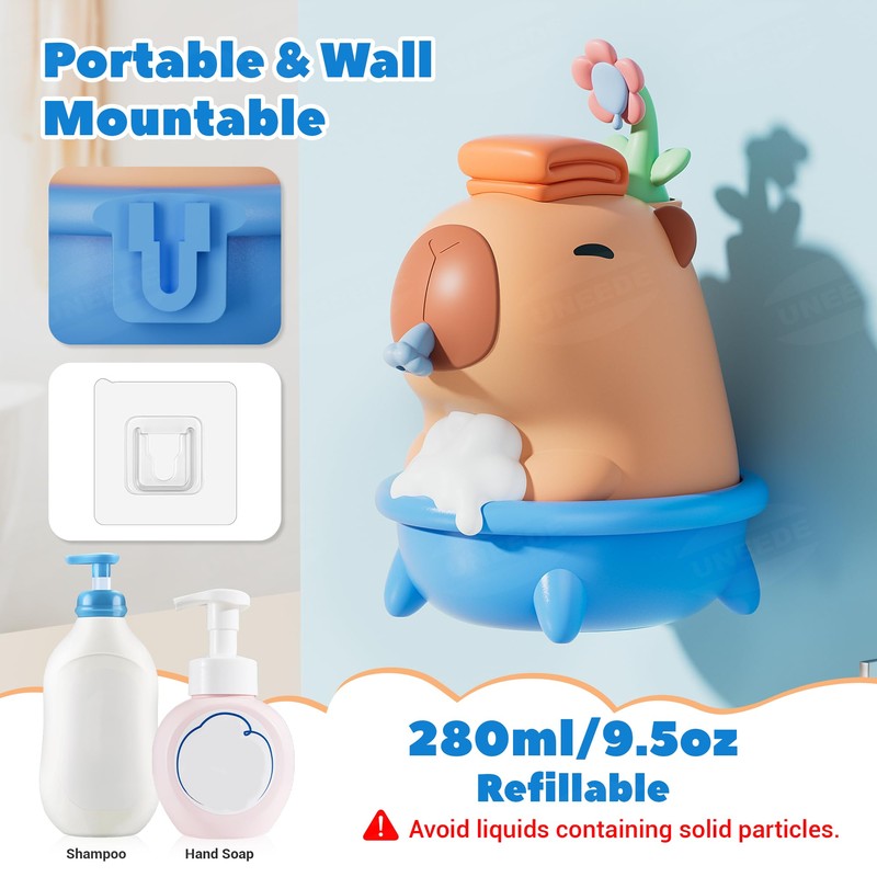 UNEEDE Capybara Hand Soap Dispenser, Automatic Touchless Foaming with Advanced