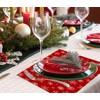 SHSEEN Christmas Placemats Set of 4, 12x18 Inch Linen Red