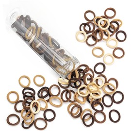 Brown Cotton Hair Ties - 100PCS Seamless Thick Elastic Ponytail Holders, Soft Thick Seamless Soft Hair Ties, Ponytail Scrunchies Head Bands No Damage Crease for Women Ponytail Holder