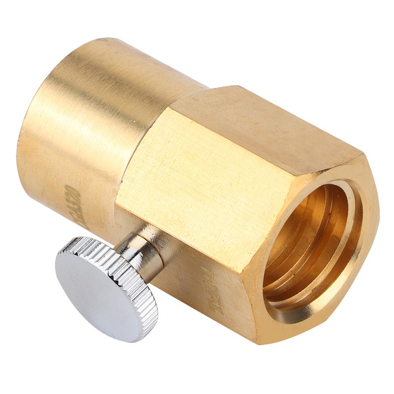 TR21-4 to CGA320 Brass Soda Bottle Adapter CO2 Fill Valve