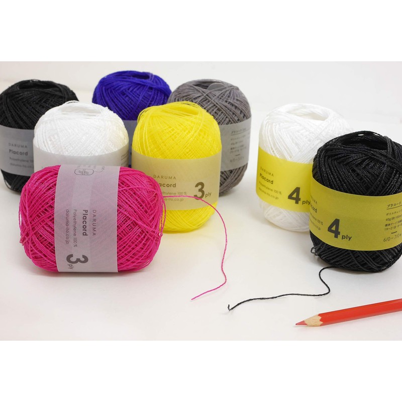 Yokota DARUMA 4230 Plastic Cord Sleep-ply Woolen Yarn Col.1 White