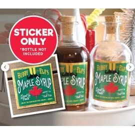 BUDDY the Elf's SYRUP STICKER 2.4"x2.4" | Easy-to-peel sticker label | DIY ELF Party Decor | CONTAINER BOTTLE not included- Syrup Not included*