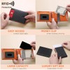 Everwish Creations Leather Money Clip Double Fold RFID Blocking Wallet