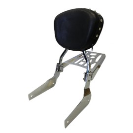 Sissy Bar Backrest & Luggage Rack for 04+ Honda Shadow Aero VT750 - Studded Contoured