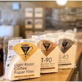 Premium Coffee Filter | CAFEC Coffee Paper Filter by Roast Type - (Dark Roast (4 Cups)) V60 02 style universal 1 to 4 cup Disposable Coffee Filter for Pour Over Dripper brewing DC4-100W