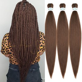 Braiding Hair Pre Stretched, 26 Inch 3 Pack For Knotless Boho Crochet Braids(26in,3pc)