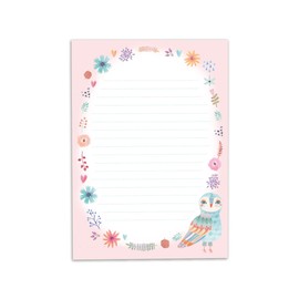 Letter Pad with Envelope for Kids Owl Stationery Set for Girls (A5 Pad with 25 Sheets + 15 Envelopes)