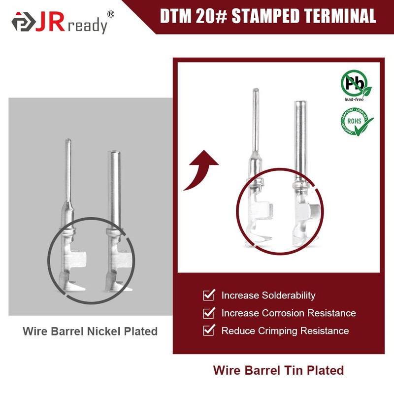 JRready ST6329-401 Deutsch DTM Connector 4 Pin 8 Sets Waterproof