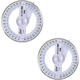 2PCS 360 Degree Angle Measure Circle Protractor 360 Degree Protractor for School Classroom Office Drafting Measuring
