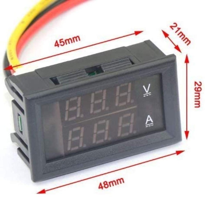 JacobsParts DC 100V 100A Voltmeter Ammeter Dual LED Display Panel
