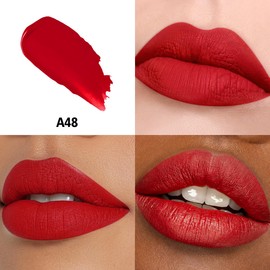 HANLADY Red Lipstick Long Lasting Lipsticks for Women Pigmented Smudgeproof Transferproof Vegan Cruelty Free Lip Makeup (A48 Tea Time, 1 Pack)