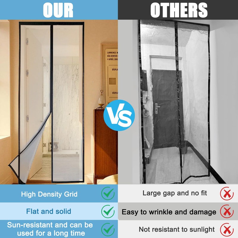 Magneten Fliegengitter Tür, Magnet Insektenschutz Balkontür, 110x210cm Fliegengitter Balkontür, Magnet