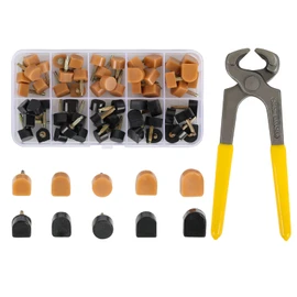 TcJ-Chen YEHAM 30 Pairs Women's High Heel Shoes Replacement Tips Pin, Round and Square Heel Repair Caps with 6" Heel Pliers for Repairing Shoes