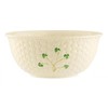 Belleek Shamrock Mixing Bowl - Handcrafted Fine Parian China Basketweave