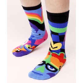 Pals Silly & Serious Limited Edition Crew Socks for Adults, Mismatched Style, Durable & Cozy Pair for Men & Women, Funny, Crazy, & Funky, 1 Pair