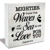 Rustic Religious Wood Box Sign Mightier Than the Waves of