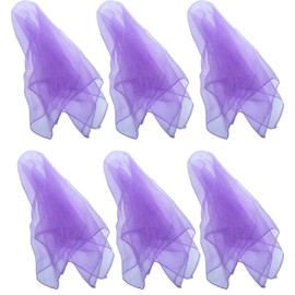 'Hoerev Small Pack of 6 juggling (Dance) Scarves 40cmx40 cm (16 "X 16) Plain, Small Floaty Scarves For Little People - purple