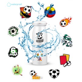 50pcs Soccer Sport Stickers for Teen, Cool Waterproof Vinyl Decal for Boy Kids Adult Student Water Bottle Laptop Phone Computer Skateboard Luggage Notebook