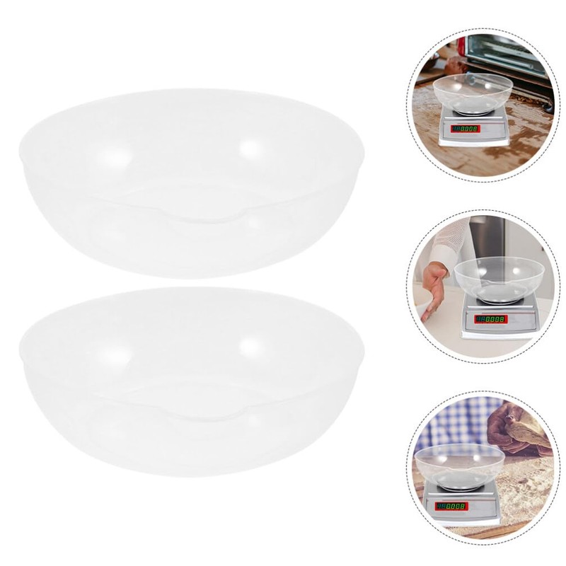 Lurrose 2pcs Weighing Pan Food Weighing Bowl Weigh Boats Digital