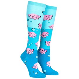 Sock It To Me Women's Dancing Axolotl Knee High Socks, One Size