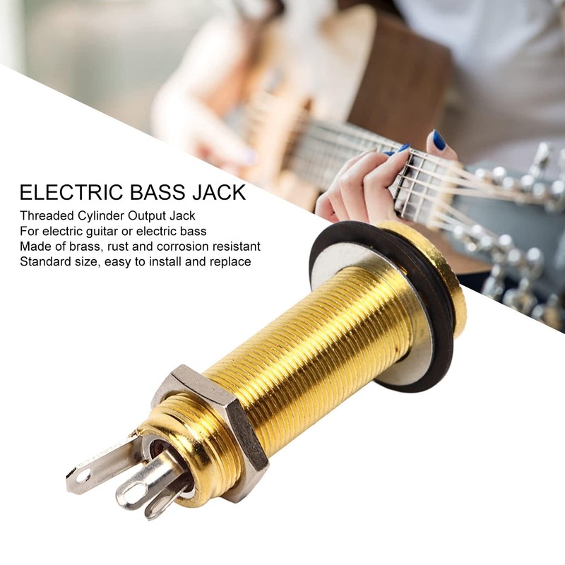 1/4 Inch 6.35 mm Brass Mono Guitar Bass Barrel Jack