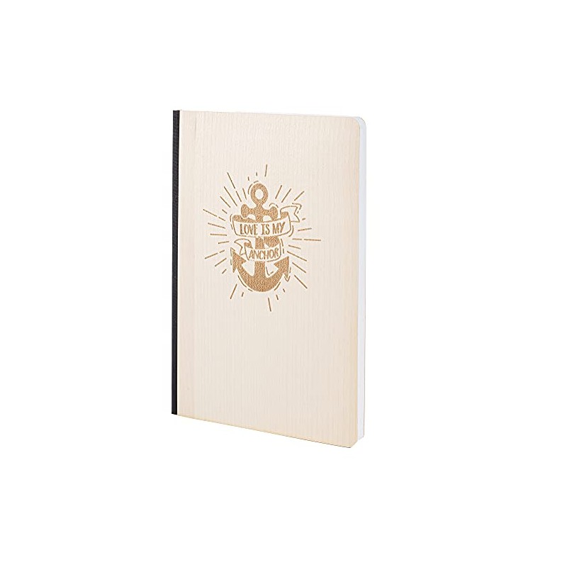 Notebook with Wooden Cover in A5 - Love Is My