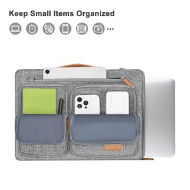 MOSISO 360 Protective Laptop Case 15 inch, Laptop Sleeve Compatible with MacBook Air 15 M4 A3241 M3 A3114 M2 A2941, Dell XPS 15, Side Open Carrying Computer Bag with 5 Accessory Pockets&Belt, Gray