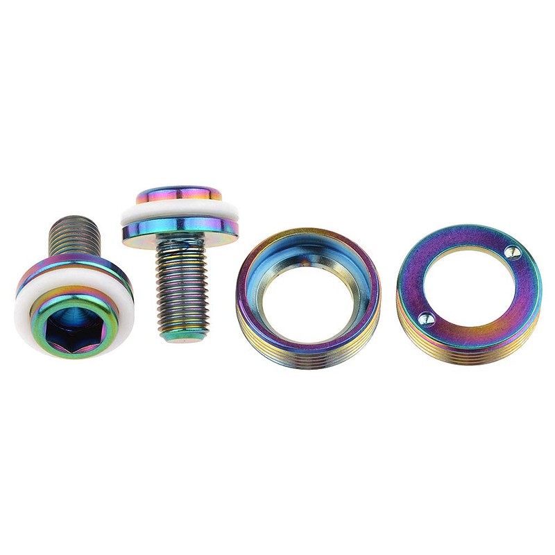 Wanyifa Titanium M8x15mm Bicycle Crank Arm Fixing Bolt with Cap