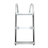 Marine Boat Aluminum White POLYETHYLENE Swim Boarding 3 Steps Ladder
