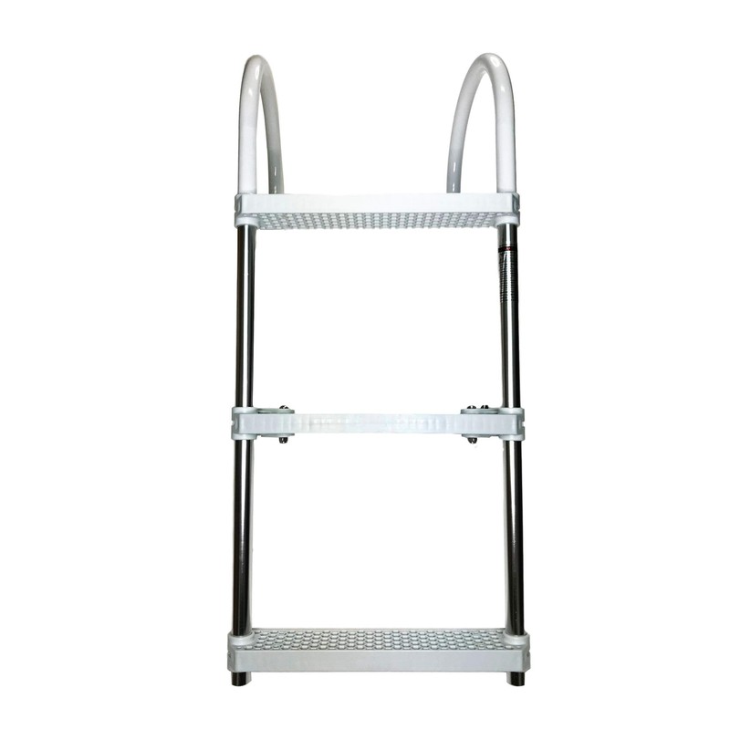 Marine Boat Aluminum White POLYETHYLENE Swim Boarding 3 Steps Ladder