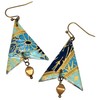 Navy Denim Light Blue Paper Origami Arrowhead and Glass Bead