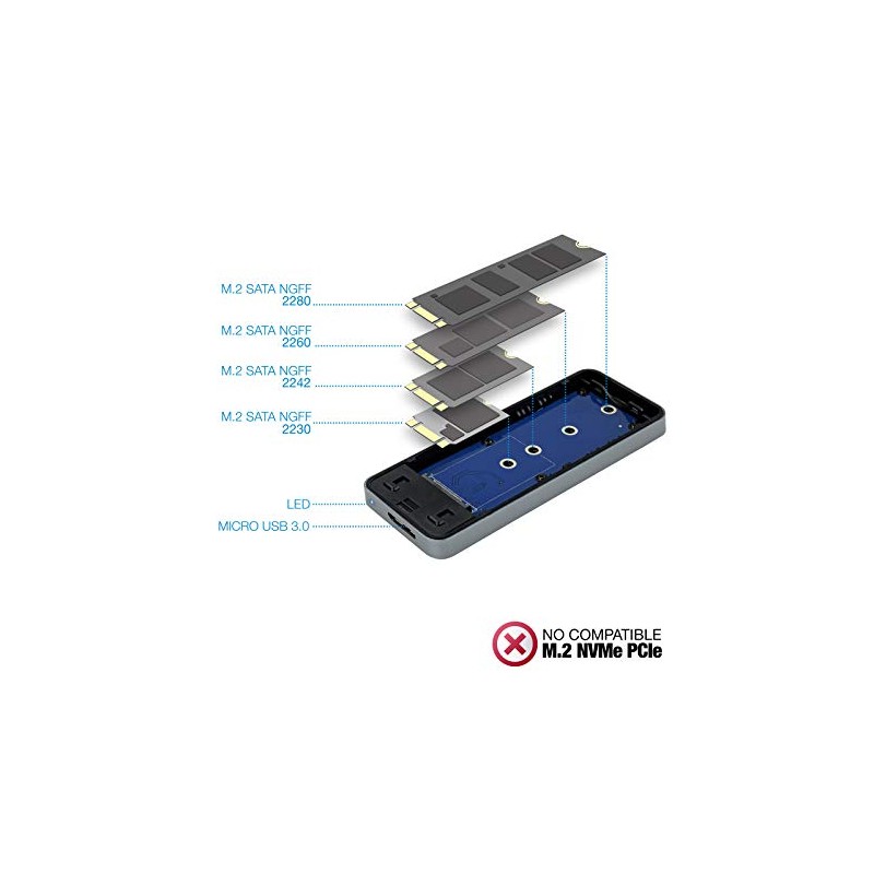 NGFF M.2 External Hard Drive Enclosure with USB 3.1 GEN1